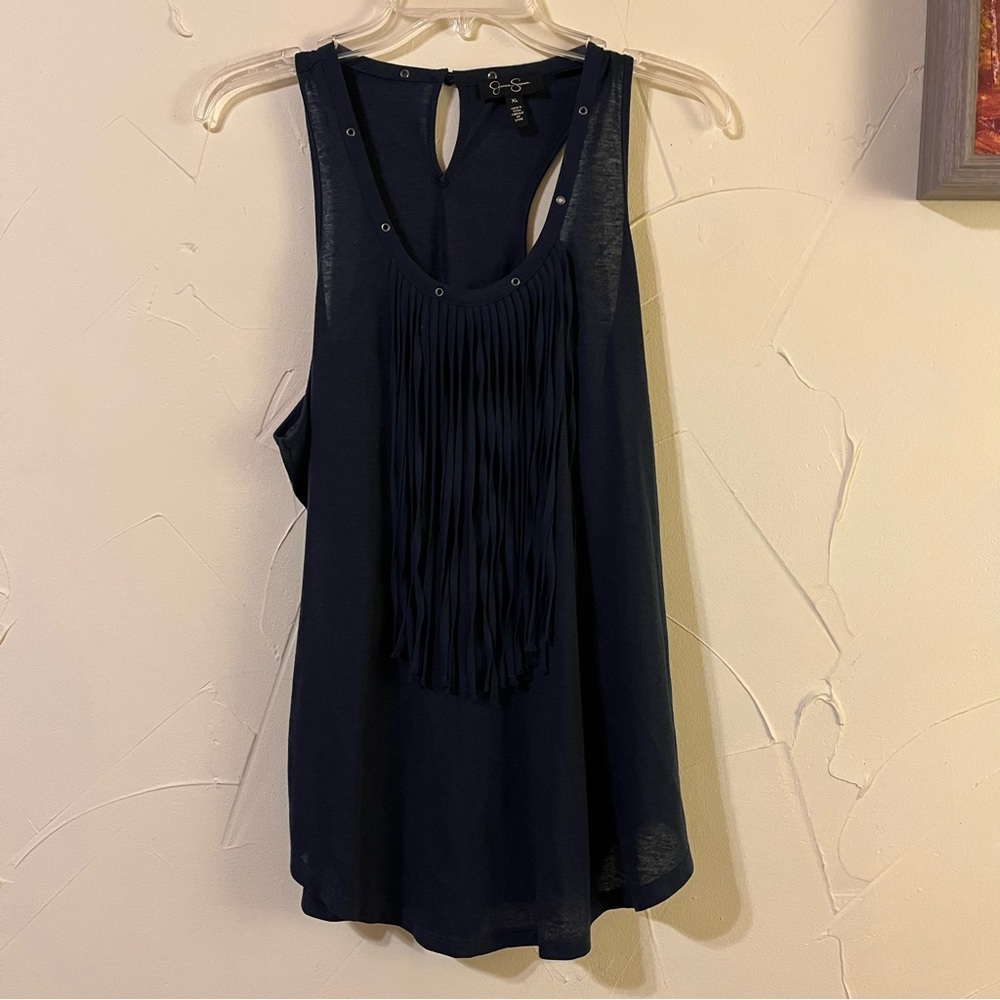 Jessica Simpson Navy Blue Tassel Tank Top - Size XL